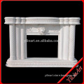 Natural Stone hand carved marble Fireplace Mantel with lion head